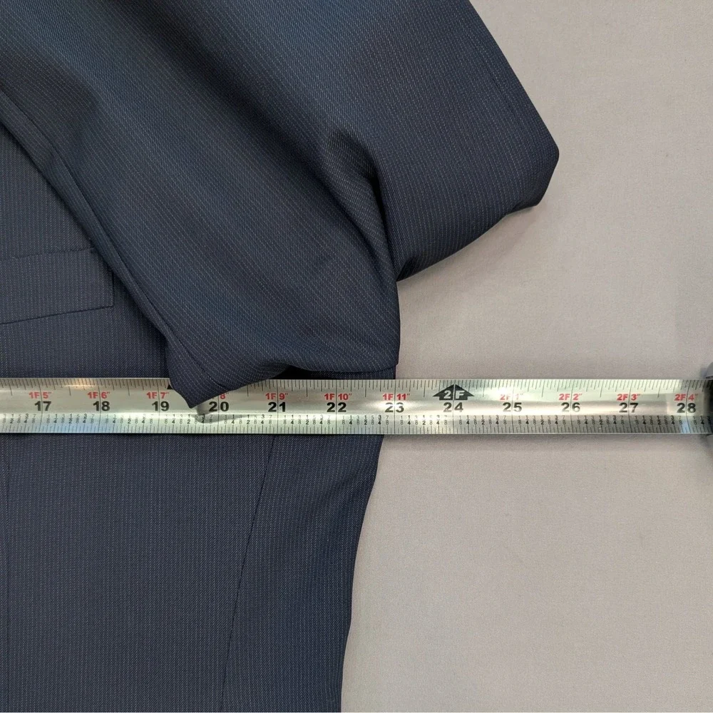 Hickey Freeman Navy Blazer USA Made Wool Sport Coat 42L Classic